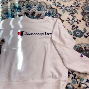 Champion white sweater- M
